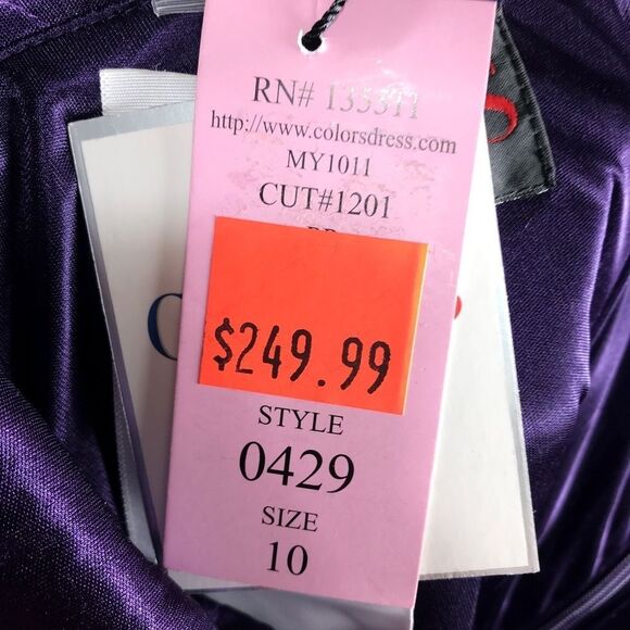 Colors Dress prom Evening Purple Sequin dress size 10 - Picture 8 of 8